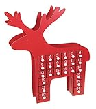 Red Reindeer Advent Calendar by Clever Creations | 24 Day Countdown to Christmas Calendar | Premium Décor | Painted Rudolph | Wood Construction | Cute Holiday Decoration | Measures 15