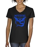 New Way 514 - Women's V-Neck T-Shirt Pokemon GO Team Mystic Emblem Logo Articuno