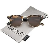 zeroUV - Polarized Lens Classic Half Frame Horn Rimmed Sunglasses 50mm (Tortoise-Gold / Brown Polarized)