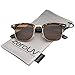 zeroUV - Polarized Lens Classic Half Frame Horn Rimmed Sunglasses 50mm (Tortoise-Gold / Brown Polarized)