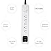 POWERADD 5-Outlet Surge Protector Power Strip 6ft Cord with Dual Smart USB Ports for Home Office Dorm