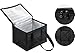 NZ home Insulated Cooler Bag and Food Warmer (Small, 2 pack) for Food Delivery & Grocery Shopping with Zippered Top, Black