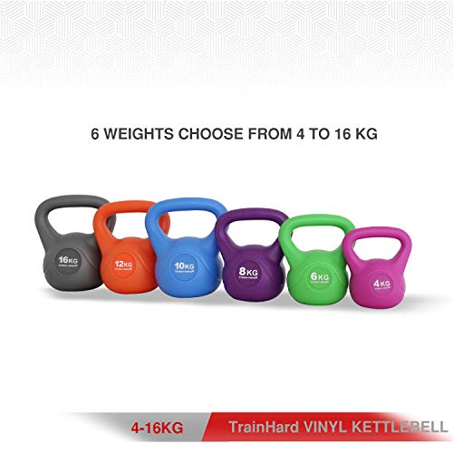 Train-Hard-Kettlebell-4-16-kg-Kugelhantel-Kunststoff-mit-Zement-Fuellung-in-6-Farbig-Studio-Qualitaet-fuer-Krafttraining-Gymnastik-und-Heimtraining-12-KG-Orange