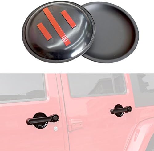 AutoOcean Matt Black Dish Shaped Door Handle Recess Guard Inserts Accessories for 2007-2017 Jeep Wrangler JK JKU 4 Door