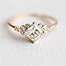 Duan Tiny Crystal Ring Gold Color Ring Dazzling Princess Cut White Sapphire 18K Rose Gold Ring Wedding Jewelry Sz 6-10 (US Code 7)
