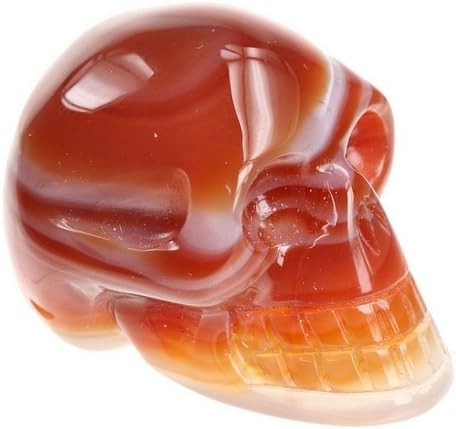 Carnelian Crystal Carved Skull Head Stone