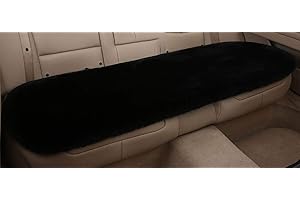 ACDIAC Winter Soft Warm Faux Rabbit Fur car seat Cushion,Universal fit Plush Front and Back Fuzzy car seat Pads Cushion Cover Protector - 1pcs (Back seat 1pcs,Black)