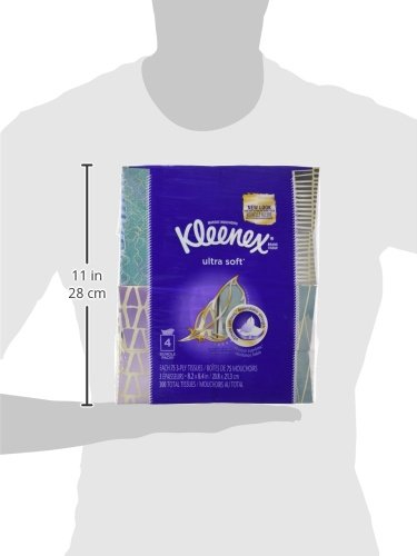 Kleenex Ultra Soft & Strong Facial Tissues - 4 Pack Cube Boxes, 75 Tissues Each