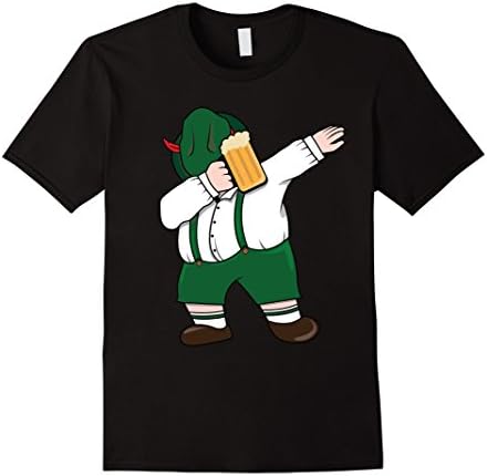 Mens Lederhosen Dabbing German T-Shirt Funny Oktoberfest Shirt XL Black