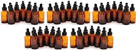 12, Amber, 1 oz Glass Bottles, with Glass Eye Droppers ((5.Units))
