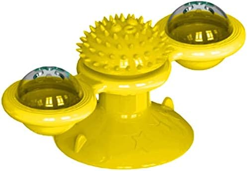 HFBBY Cat Turning Windmill Toy Turntable Tickle Cat Toy Scratch Hair Brush