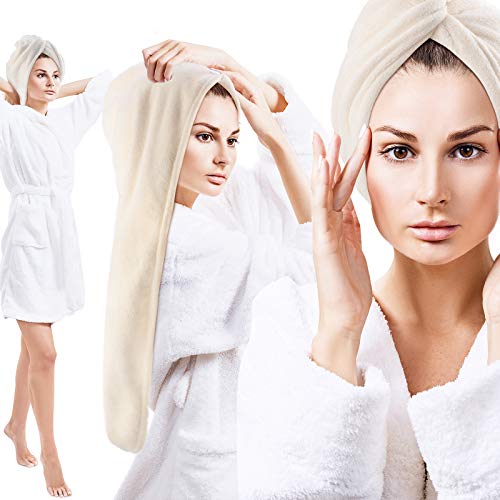2 Pieces Huge Hair Towel Long Microfiber Hair Towel Wrap Rapid Drying Hair Towels for Women