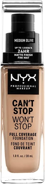NYX Can’t Stop Won’t Stop Foundation Medium Olive 24 Hour Matte Waterproof
