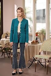 Belle Poque Women's Peplum Ruffle Knit Cardigan