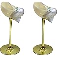 LYFJMUS 2 Pcs Seashell Wine Glasses Wedding Wine Glasses Conch Cup Martini Glasses Cocktail Glass Cup for Birthday Wedding Beach Bridesmaids Anniversary Party