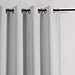 Aquazolax Readymade Solid Thermal Insulated Grommet Blackout Curtains for Bedroom (Set of 2 Panels, 52 by 63 Inch, Greyish White)