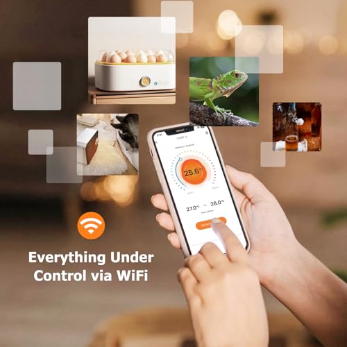 Inkbird C236T WiFi Thermostat with Probe, Heating and Cooling, Alarm Function, LCD Display, Thermostat Socket for Home, Reptiles, Greenhouse, Incubation