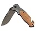 Folding Pocket Knife, Tactical Knives for Camping Hunting Survival and Outdoor Activities, Wood Handle 440C 57HRC Blade