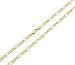 Mens 14k Gold Plated 3mm Italian Figaro Link Chain Necklace 24 Inches
