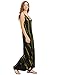 MakeMeChic Women's Boho Maxi Short Sleeve Split Pockets Tie Dye Long Dress Black and Gold L