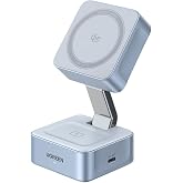 UGREEN MagFlow Qi2 25W MagSafe Compatible 2-in-1 Foldable Charging Station | Foldable Travel Design, Adjustable Viewing, Fast