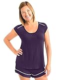 Kindred Bravely The Amelia Ultra Soft Maternity & Nursing Pajamas - Shorts Set (Eggplant, Medium)