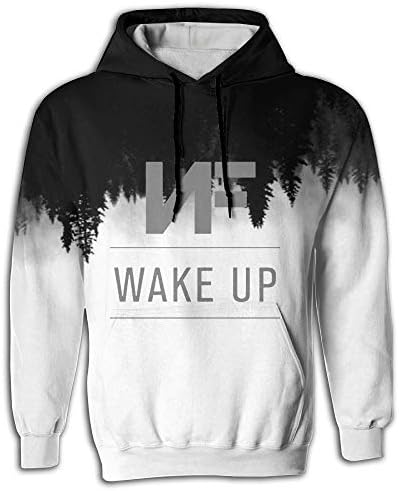 Qinf NF Wake Up Logo Adult Hooded Sweatshirt Full 3D Graphic Printed 2 Pockets Hoodies for Mens