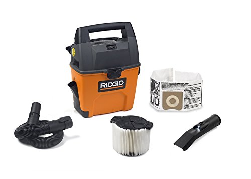 RIDGID Wet Dry Vacuums VAC3000 Portable Wet Dry Vacuum Cleaner for Car, Garage or In-Home Use, 3-Gallon, 3.5 Peak Horsepower Wet Dry Auto Vacuum Cleaner for Car (Best Portable Shop Vac)