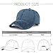 WINCAN Vintage Washed Dyed Cotton Twill Low Profile Adjustable Baseball Cap Denim 6 Panel Stitch Baseball Hat (Navy Blue)