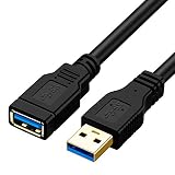 USB 3.0 Extension Cable, ShineKee 10ft USB 3.0 High Speed Extender Cord Type A Male to A Female for Playstation, Xbox, USB Flash Drive, Card Reader, Hard Drive,Keyboard, Printer, Scanner