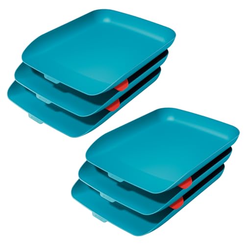 Leitz A4 Briefkorb, 2 x 3er Set, Sanftes Blau, Cosy-Serie, 53580061