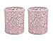 CTKcom 2 Pack Hollow Rose Flower Pattern Metal Pen Pencil Pot Cup Holder Desk Container Organizer,2 Pieces,Pink primary