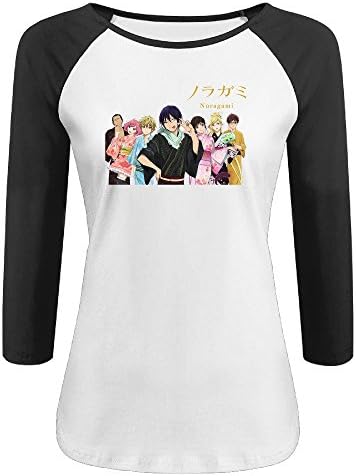 KONGYII Womens Noragami Screw Neck 3/4 Sleeve T Shirt
