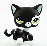 Rare Black Cat Green Eyes Flower Patch Kids Toy Littlest Pet Shop LPS #2249