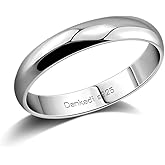 H&Beautimer Minimalist 925 Sterling Silver Ring High polishing Dome 3.5MM Ring For Women & Men -Fit Wedding Jewelry Gift Size 3-13 Suitable for Adult males and females