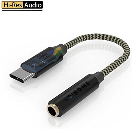 Pixel 2/ 2XL Type C to 3.5mm Headphone Jack Audio Cable Adapter with DAC Chipset, Voihome USB C to 3.5 Female Stereo Aux Connector for Moto Z, HTC U11, Samsung Note 8, S8, LeEco Le S3/2 Pro and More