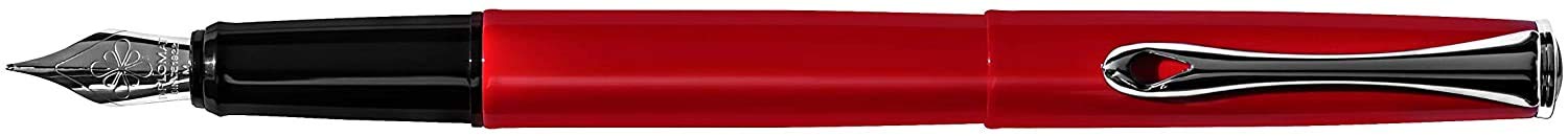 Diplomat - Esteem - Fountain Pen in Stainless Steel - Red Lacquer - Resistant and Elegant - High End - 5 Years Warranty