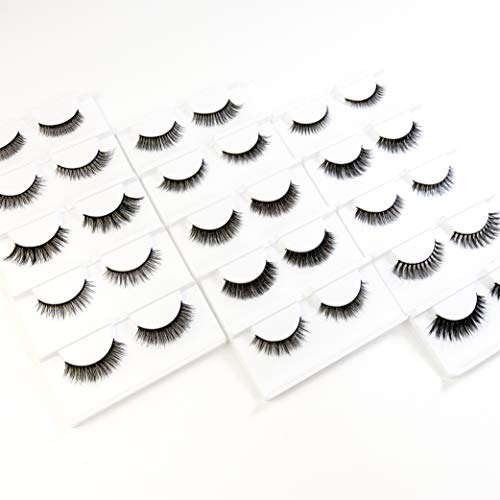 BEPHOLAN 15 Pairs False Eyelashes Synthetic Fiber Material| 3D Mink Lashes| Natural and Dramatic| Reusable| 100% Handmade & Cruelty-Free