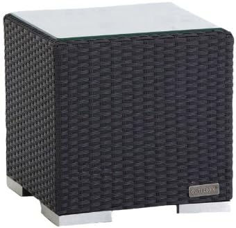 Amazon De Outflexx Beistelltisch Aus Hochwertigem Polyrattan In Schwarz Inkl Glasplatte 40 X 40 X 40 Cm Kleiner Garten Tisch Couchtisch Wetterfest Pflegeleicht Fur Den Outdoor Bereich Geeignet