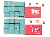 Made in the USA - 2 Boxes of Master Chalk - 24 Pieces for Pool Cues and Billiards Sticks Tips (Spruce Green)