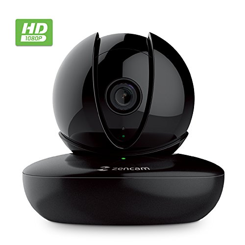 Zencam WiFi Camera, 1080p HD Indoor Pan Tilt Zoom Wireless IP Security System with Night Vision, Two Way Talk, Motion Alerts, Remote Streaming, MicroSD & Cloud Storage, Black (M2B)