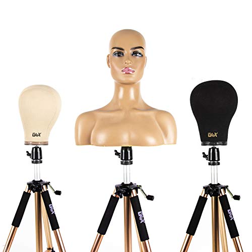 image for gexworldwide GEX Upgraded Heavy Duty Canvas Block Head Mannequin Tripo