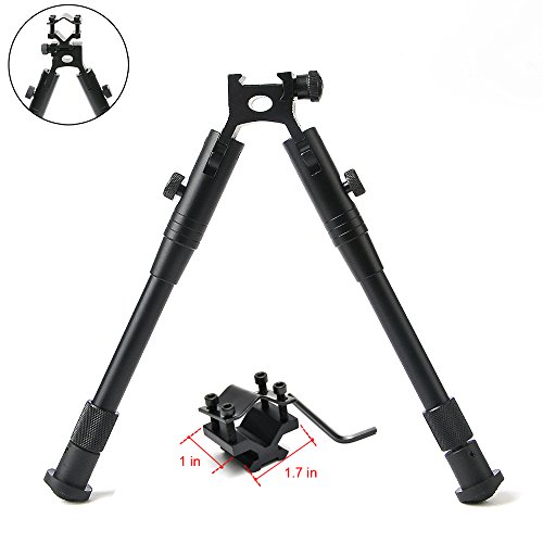 bestsight Tactical Foldable Bipod for Rifle 20mm Picatinny Rail with Rifle Barrel Mount Adjustable Height 7.5-9.2 inches Hunting Black