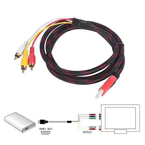 Smartlove1P 1.5M HDMI-Male to 3 RCA Video Audio AV Cable Cord Adapter for Digital HD TV