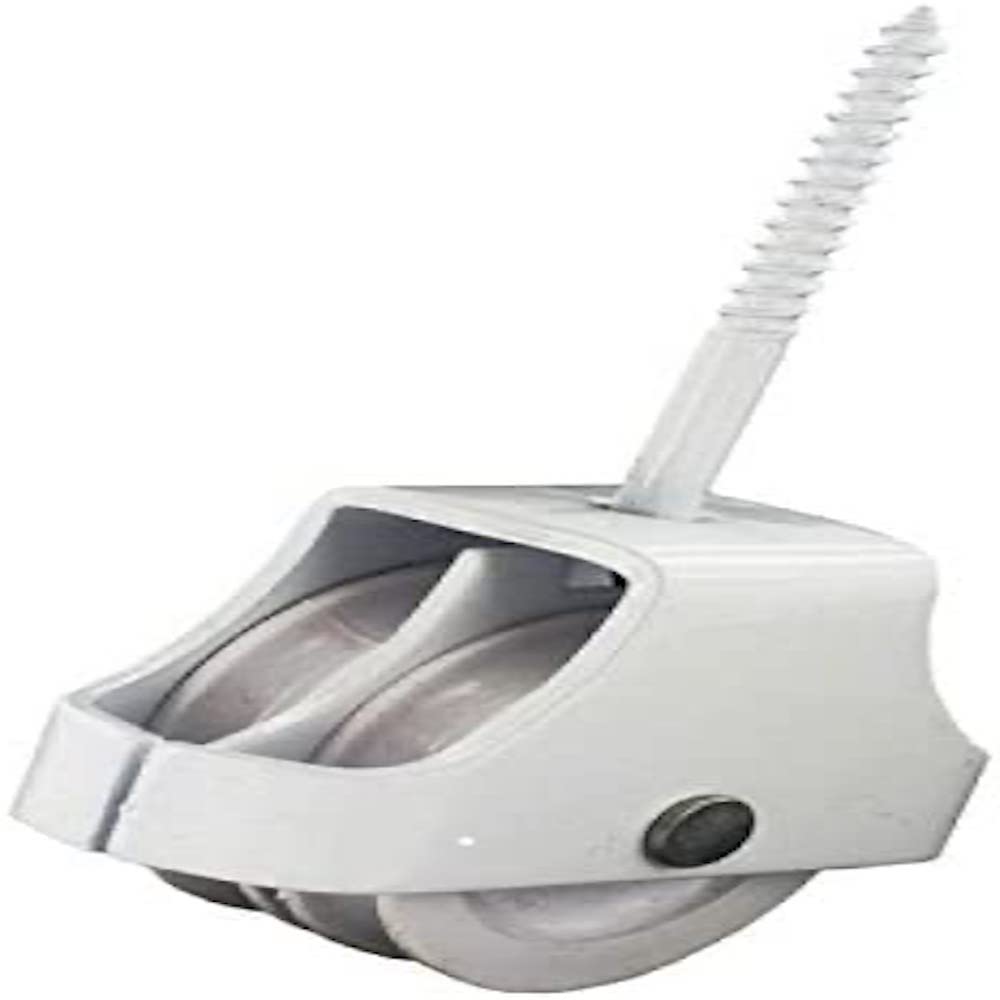 Merriway BH02878 Double Wheel Screw In Pulley - White