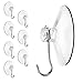 BBTO 63 mm Bathroom Kitchen Suction Cup Wall Hooks Hangers, 8 Pack