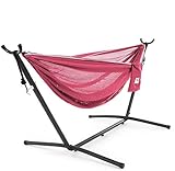 Vivere C9MESH-45 Hammock with Stand, Rose and Celeste