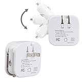 USB Wall Car Charger Combo,BOLWEO 2.4A 2-in-1 Dual Port USB Car Charger and Home Wall AC Chargers with Foldable Plug for iPhone 6S/6Plus/5s,iPad, Samsung Galaxy S6 / S5,HTC Kindle and More - White