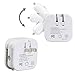 USB Wall Car Charger Combo,BOLWEO 2.4A 2-in-1 Dual Port USB Car Charger and Home Wall AC Chargers with Foldable Plug for iPhone 6S/6Plus/5s,iPad, Samsung Galaxy S6 / S5,HTC Kindle and More - White