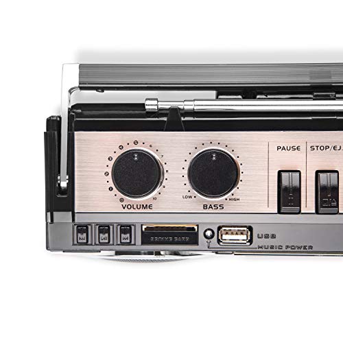 Riptunes Cassette Boombox, Retro Blueooth Boombox, Cassette Player and